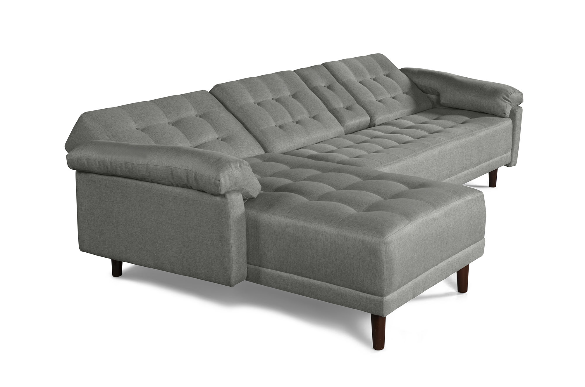 Sala Modular Harvey Gris Claro Makora de lino con portavasos 