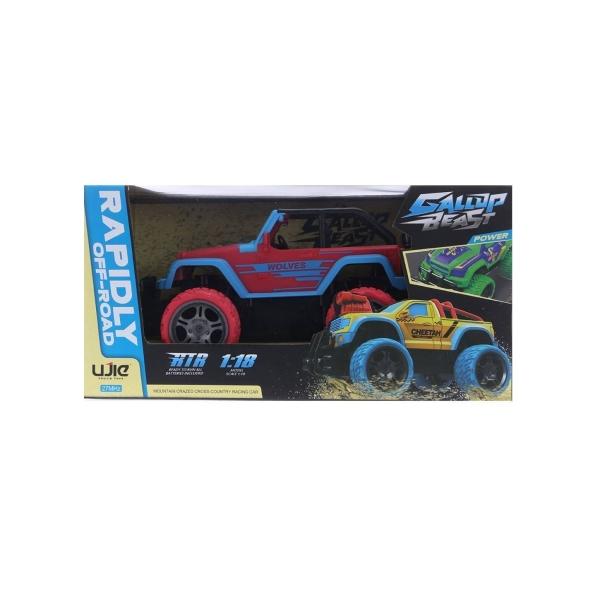 Camioneta Juguete R/C OffRoad 27MHz 1:18 con Luz 10 Km/h  - Rojo