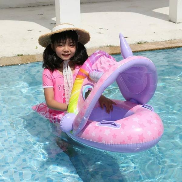 Inflable de Piscina para Niños Juguete de Alberca Flotador Unicornio  - Rosa