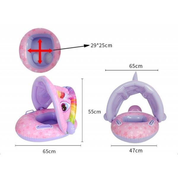 Inflable de Piscina para Niños Juguete de Alberca Flotador Unicornio  - Rosa