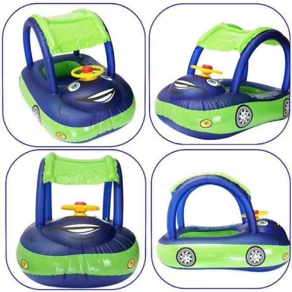 Inflable de Piscina para Niños Juguete de Alberca Flotador Vocho  - Azul