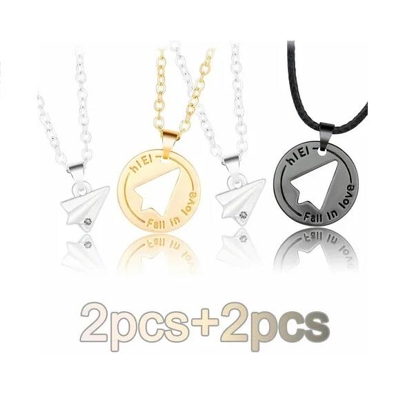 Collar Avión De Papel Para Pareja,regalo Amor Amistad