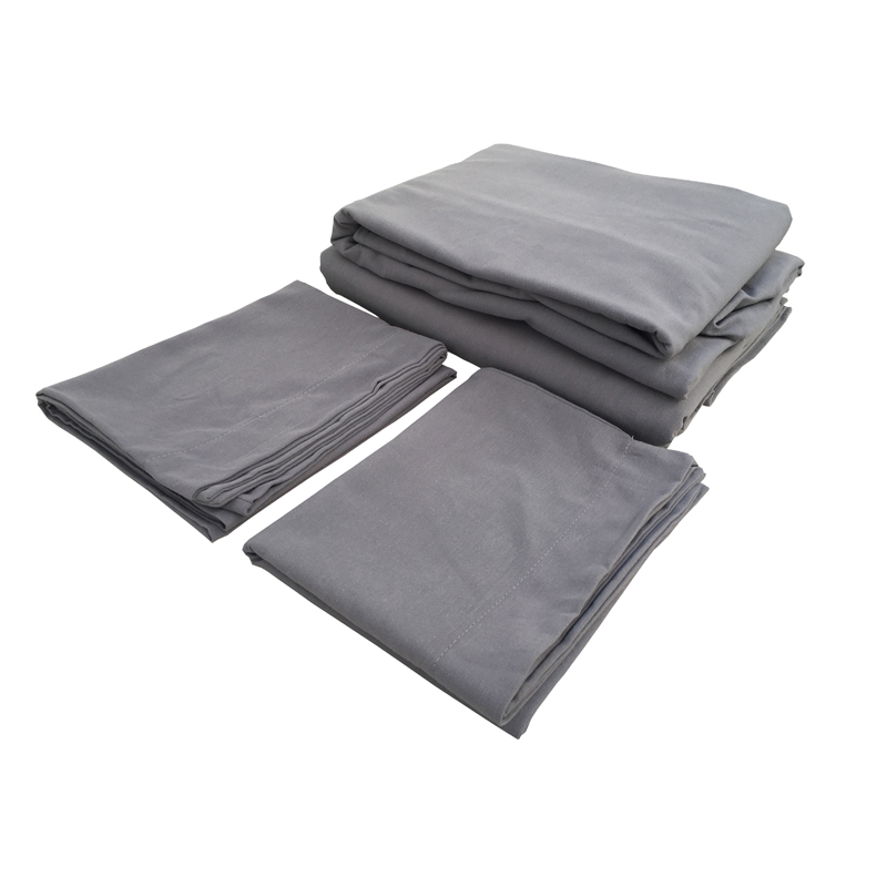 Juego De Sábanas King Size Manta Prelavada 100% Algodón Color Gris