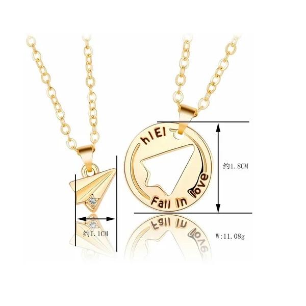 Collar Avión De Papel Para Pareja,regalo Amor Amistad