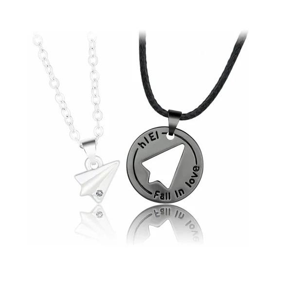 Collar Avión De Papel Para Pareja,regalo Amor Amistad