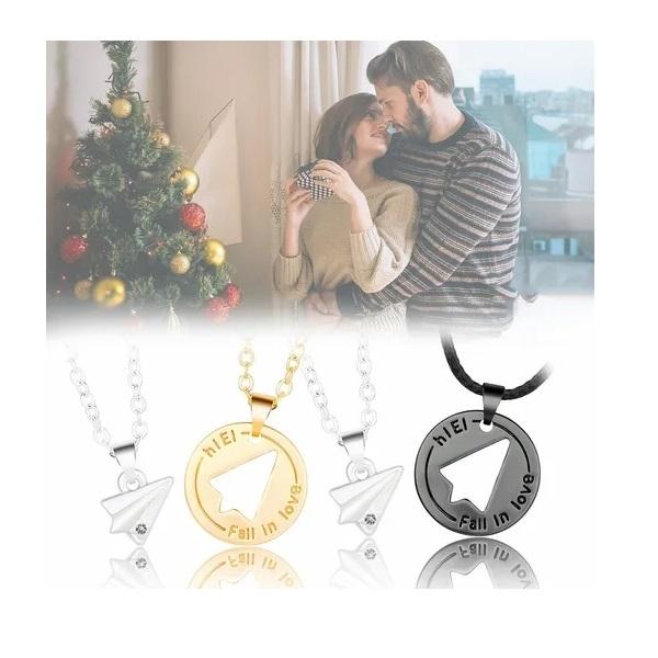 Collar Avión De Papel Para Pareja,regalo Amor Amistad