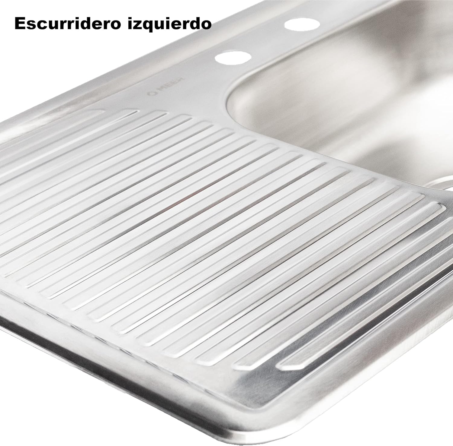 Tarja Sencilla con Escurridero Izquierdo para Empotrar (80 cm x 50 cm con 15.25 cm de Profundidad) Incluye Kit completo de Instalación