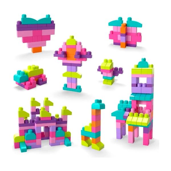 Juguete De Construcción Mega Bloks Bolsa Rosa 80 Bloques