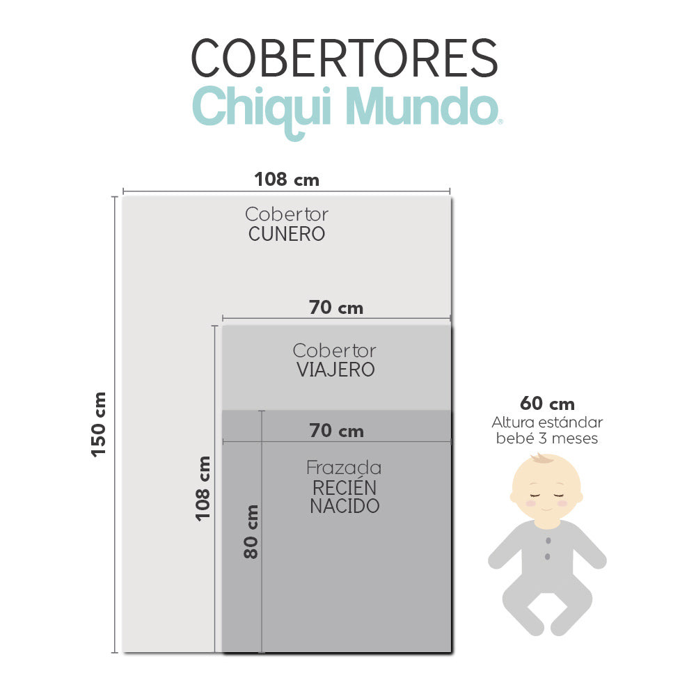 CHIQUI MUNDO Cobertor Bordado Cunero Conejita.