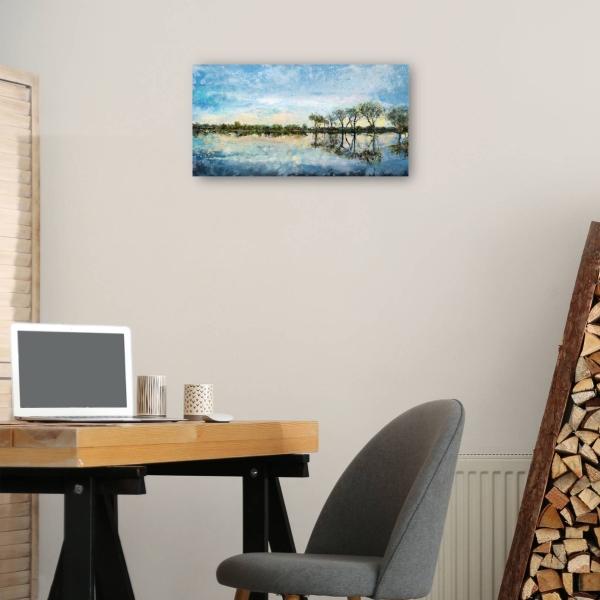 Cuadro Decorativo - Sol junto al lago 71 cm x 137 cm