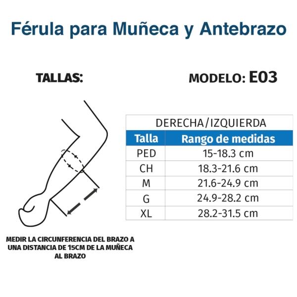 Férula Ortopédica P/ Muñeca Y Antebrazo Pediatrica E03 Tynor