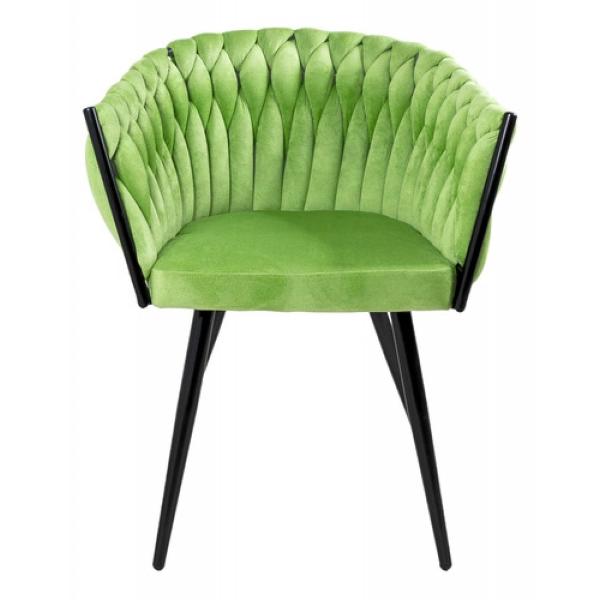 Set 4 Sillas Comedor Tejidas Terciopelo Modernas Elegantes Verde