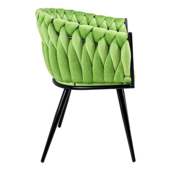 Set 4 Sillas Comedor Tejidas Terciopelo Modernas Elegantes Verde