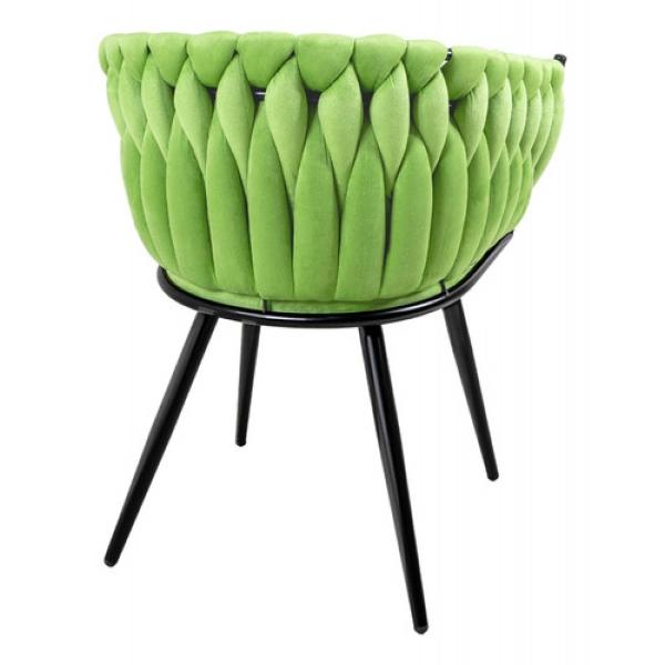 Set 4 Sillas Comedor Tejidas Terciopelo Modernas Elegantes Verde