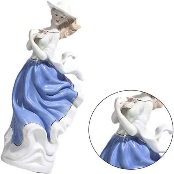 Figura cerámica única mujer MXMYH-002-1 2pzas 12x30x12cm Frente x Alto x Fondo Porcelana Artesanal MadameMallet