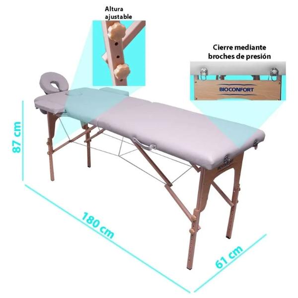 Cama De Masaje Camilla Plegable 150 kg Reclinable Fisioterapia Faciales Spa Beige Nanofort.