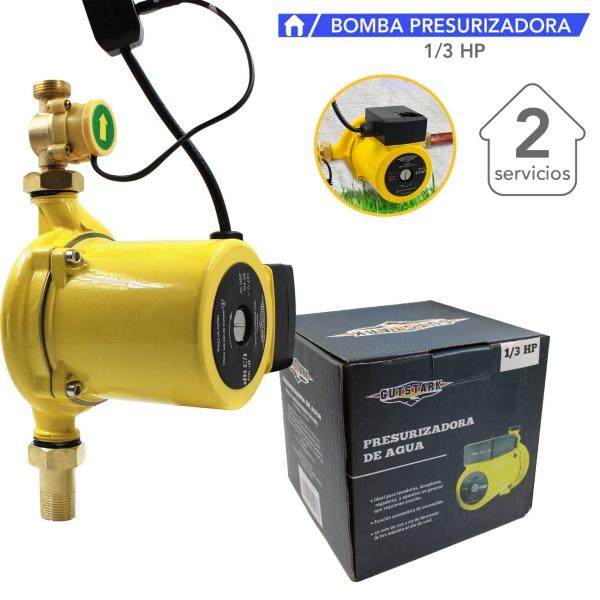 Bomba Presurizadora de Agua 2 Servicios 1/3 Hp 120 w Automatica 60 L/min  Gutstark.