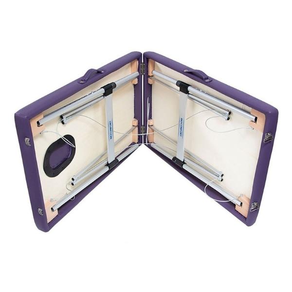 Cama De Masaje Plegable Camilla Spa Fisioterapia  Ajustable 110 kg Base Aacero Morada Nanofort