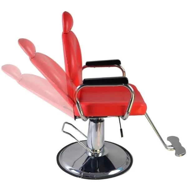Silla Barberia Roja Reclinable Giratoria Hidraulica Peluqueria Estetica Sillon