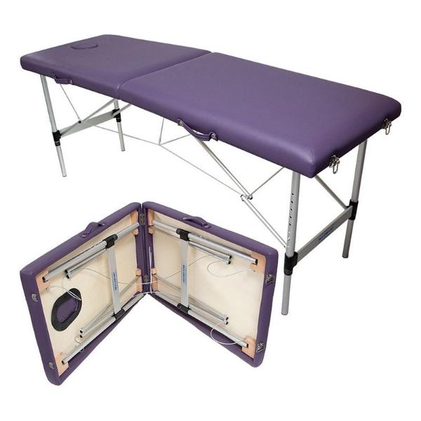 Cama De Masaje Plegable Camilla Spa Fisioterapia  Ajustable 110 kg Base Aacero Morada Nanofort