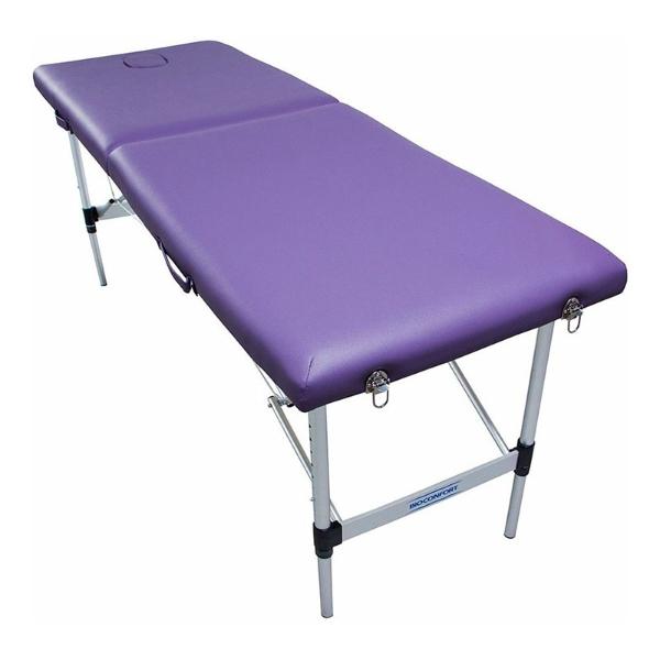 Cama De Masaje Plegable Camilla Spa Fisioterapia  Ajustable 110 kg Base Aacero Morada Nanofort