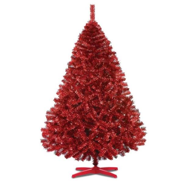 Arbol De Navidad Monarca De Lujo Rojo Metalico 220cm Naviplastic