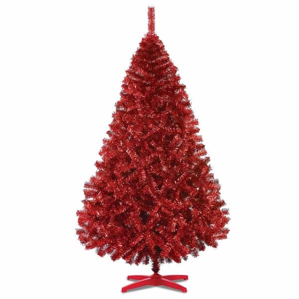 Arbol De Navidad Monarca De Lujo Rojo Metalico 220cm Naviplastic