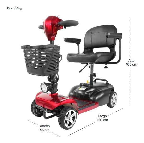 Silla Ruedas Electrica Scooter Recargable Luz Led Plegable