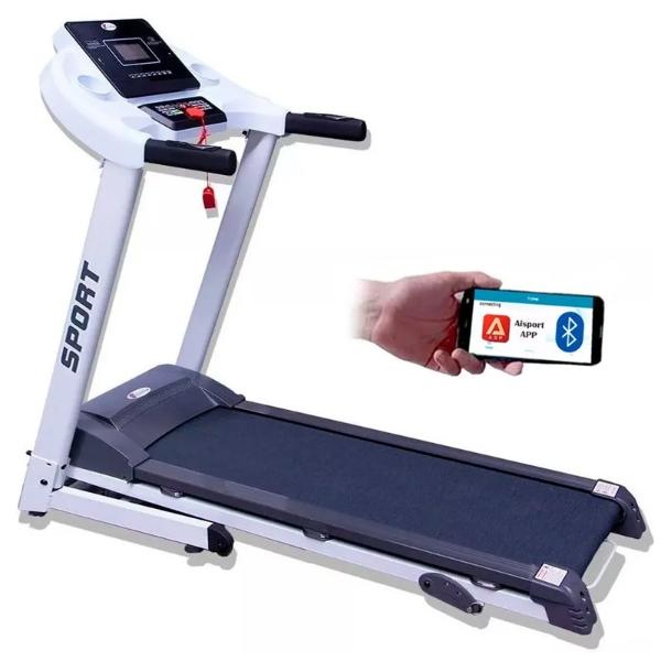 Caminadora Electrica Plegable 2 HP  Walk Pantalla 5" LCD 110Kg Inclinacion 12 Programas Centurfit 14.8 km/h Blanca