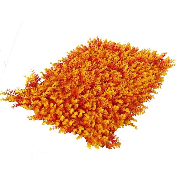 Muro Verde Follaje Artificial Pared Decorativo 60x40 Pasto Naranja