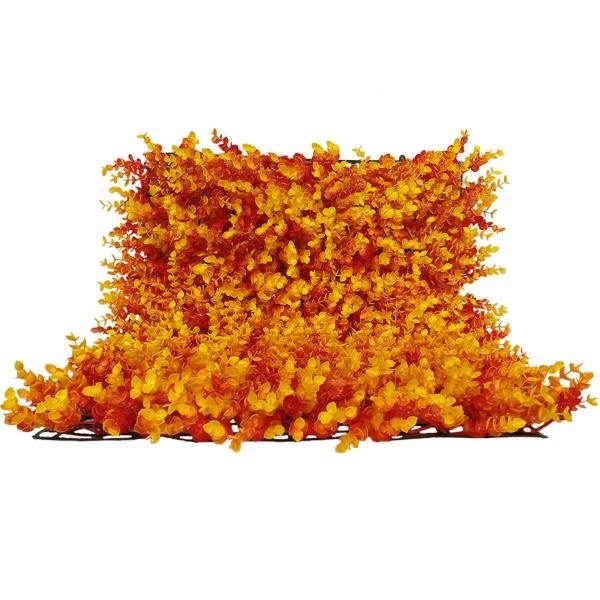 Muro Verde Follaje Artificial Pared Decorativo 60x40 Pasto Naranja
