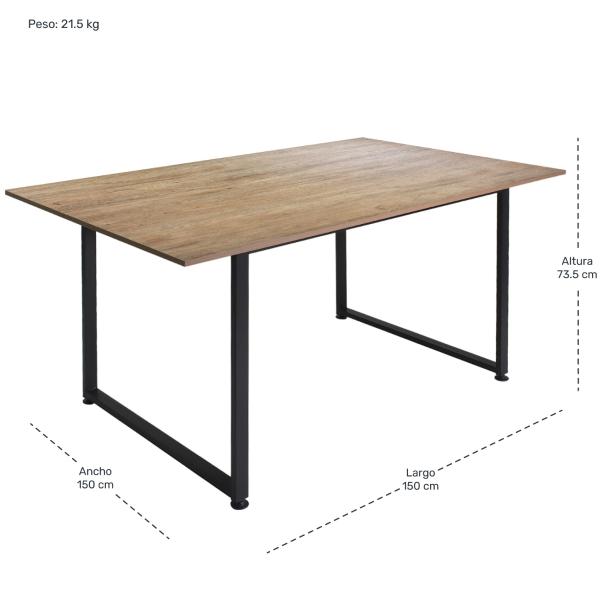 Mesa Comedor Industrial Minimalista 6 Personas 150 X 90 Cm