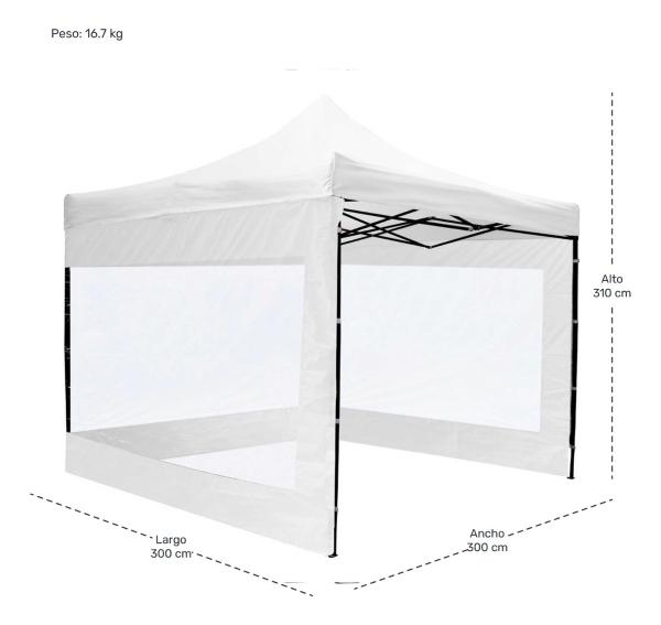 Carpa Toldo Paredes 3x3 Plegable
