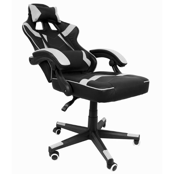 Silla Gamer Ergonomica Reclinable Gaming Premium  Videojuegos Blanca