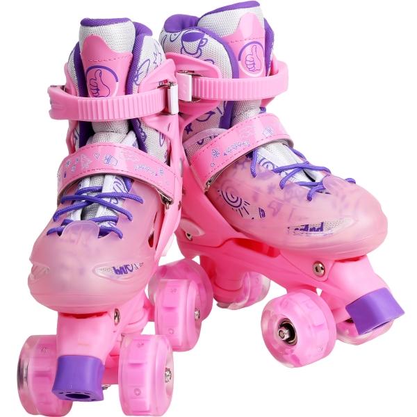 Patines De 4 Ruedas Ajustable Niño Niña Rueda Led 18 A 23 Cm.