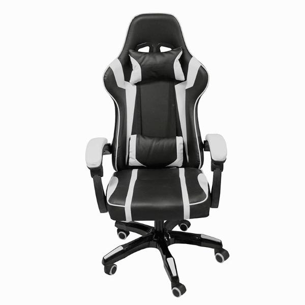 Silla Gamer Gaming Consola Pc Ergonomica Reclinable Ajustable Blanco Audiotek