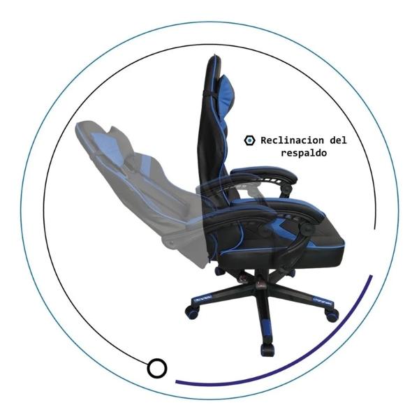 Silla Gamer Ergonomica Reclinable  Gaming  Premium Videojuegos Azul