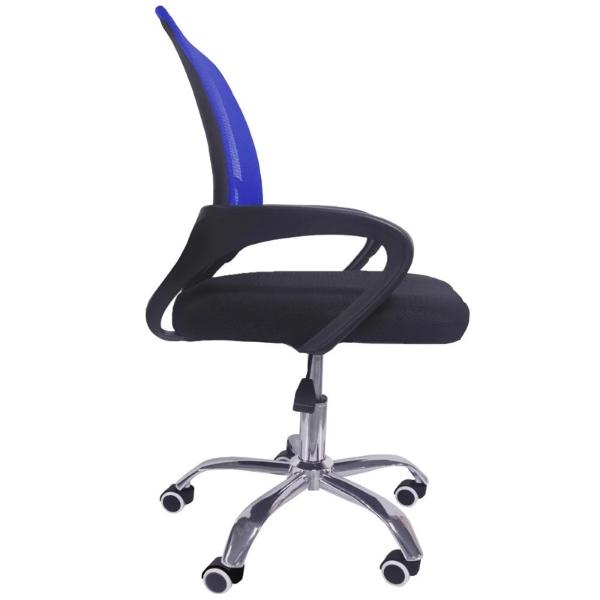 Silla Oficina Metal Respaldo Malla Antitranspirante Azul.