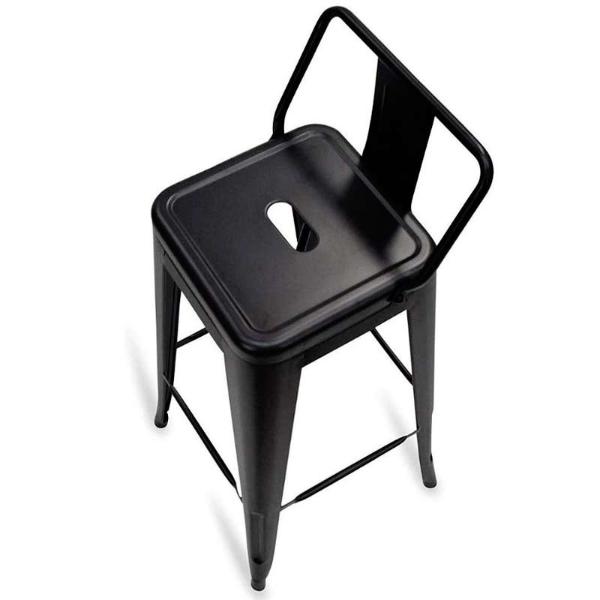 Banco Tolix Alto Kit 2 Sillas Altas Metal Industrial Bar Plata