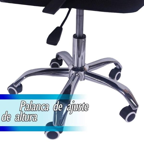Silla Oficina Metal Respaldo Malla Antitranspirante Azul.