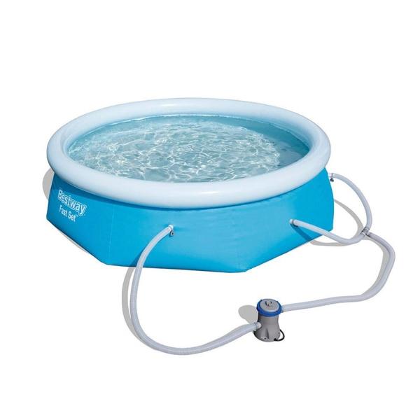 Alberca Circular Redonda Inflable  2.44x.66 Incluye Bomba Filtro Cubierta Capacidad  2,100 lts.