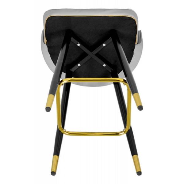 Set 2 Banco Barra Alta Silla Tapizada Cocina Bar Desayunador Gris Claro