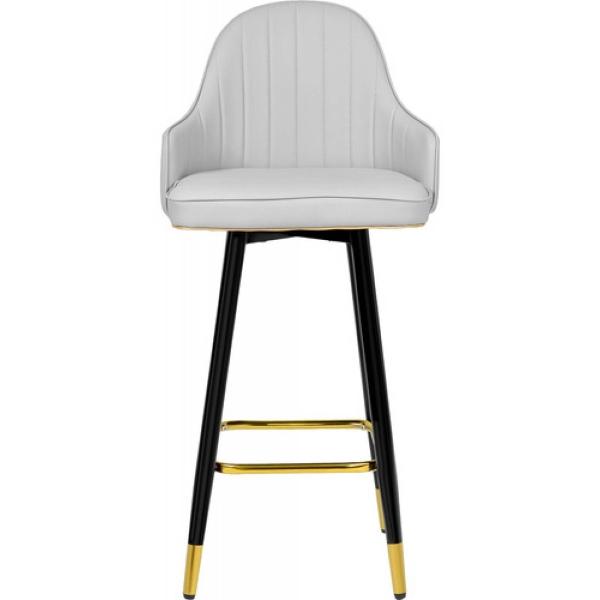 Set 2 Banco Barra Alta Silla Tapizada Cocina Bar Desayunador Gris Claro