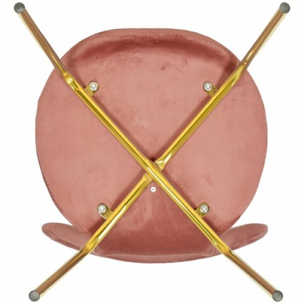 Juego Set 4 Sillas Comedor Tapizada Minimalista Terciopelo Rosa