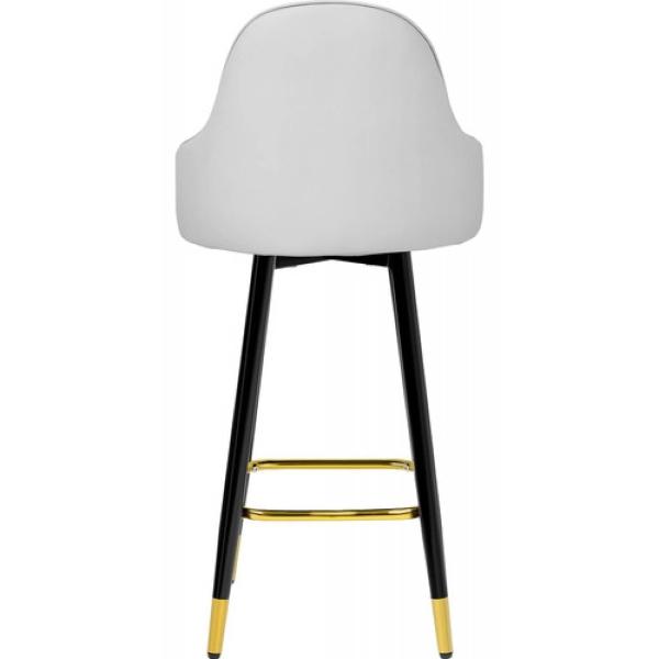 Set 2 Banco Barra Alta Silla Tapizada Cocina Bar Desayunador Gris Claro