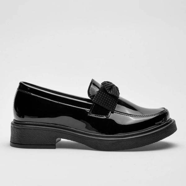 MOCASIN ESCOLAR CHAROL  de Yuyin Para Mujer Negro 23263 T7