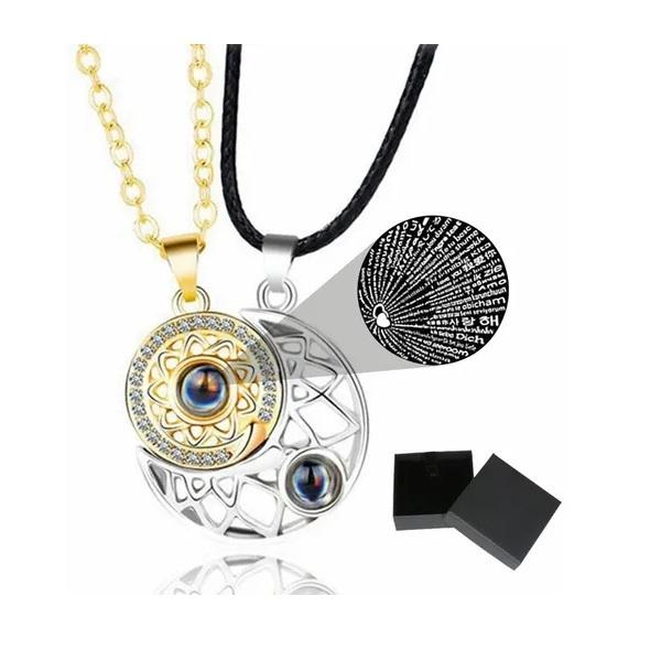 Collar Parejas Corazón Magnético, Regalos Para Novio Novia