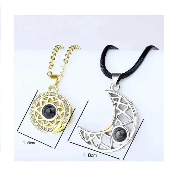 Collar Parejas Corazón Magnético, Regalos Para Novio Novia