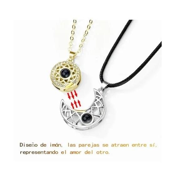 Collar Parejas Corazón Magnético, Regalos Para Novio Novia