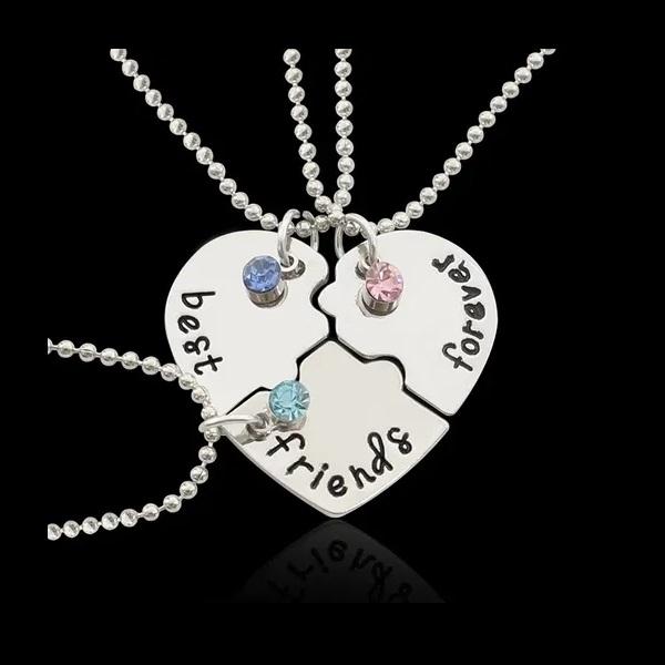 3 Collares En Corazón Unido, Mejores Amigas.